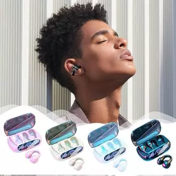 Conduction Wireless Earbuds Headphones, Wireless Ear Clip Skeleton Conduction Headphones, Bluetooth 5.3 Waterproofs Open Ear Earphones For Running One Size