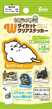 Confect Neko Atsume 2W Прозрачная наклейка 15 шт. Конфеты F-toys Вырубная игрушка/Жвачка (Полный Полный)