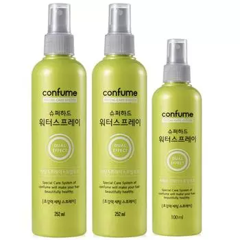Confume Super Hard Hair Water Spray 252 мл x 2 шт. + 100 мл x 1 шт. набор, 1 набор