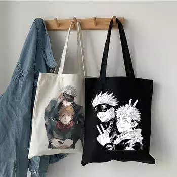 Conjure back японского аниме модная женская холщовая сумка Harajuku готическая большая вместительная сумка-шоппер Y2k винтажная женская сумка на плечо