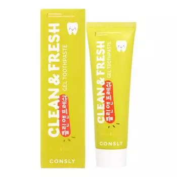 CONSLY Зубная паста Корея гелевая, с экстрактом бамбука и зеленого чая 105 гр., Clean And Fresh Toothpaste Gel