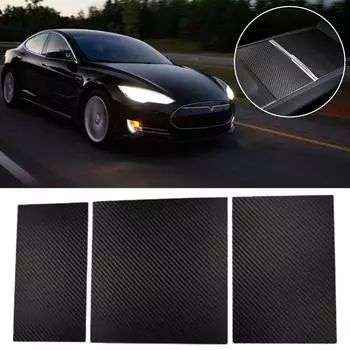Console Armrest Storage Box Carbon Fiber Scratch Proof Patch Fit For Tesla New HIGHLAND 2024 Car Interior Accessories