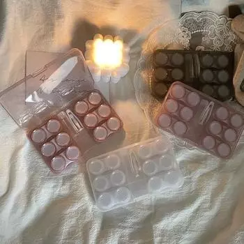 Футляр для контактных линз с инструментами и контейнерами, партнерская коробка с отражателем случайного цвета, поставка 6 пар случайного цвета