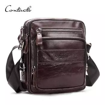 CONTACT S мужская сумка для документов из натуральной кожи коричневый