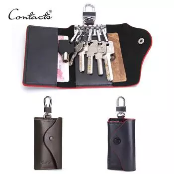 CONTACT S мужской кожаный чехол для ключей кофейный