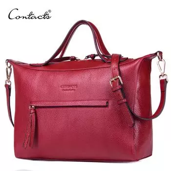 CONTACT S женская вместительная сумка из натуральной кожи в классическом стиле