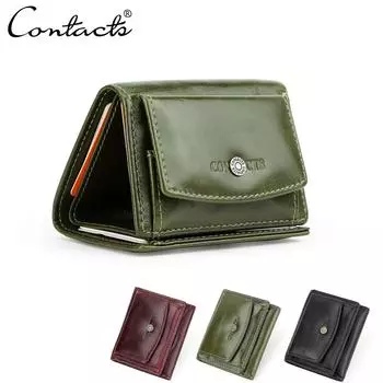 CONTACT S женский компактный бумажник из натуральной кожи чёрный