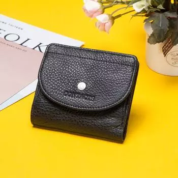 CONTACT S женский кожаный бумажник с отделениями для монет и пластиковых карт чёрный