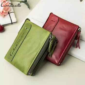 CONTACT S женский кожаный бумажник с отделениями для монет и пластиковых карт красный