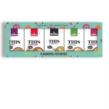 Continental THIS 3 in 1 Flavour Coffee Premix Combo (Creamy + Hazelnut + Cappuccino + Caramel + Mocha), 708gm (GIFT/FESTIVE PACK)