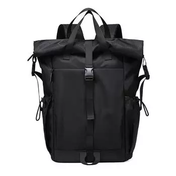 Contrast Color Backpack Men s Backpack Large Capacity Schoolbag for Students чёрный