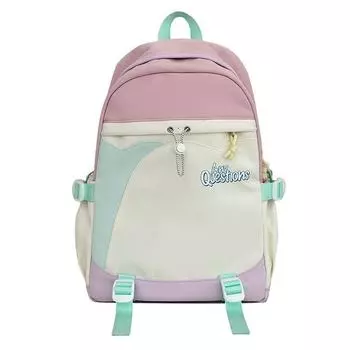 Contrast Color Student Schoolbag Girls Campus Backpack Computer Backpack розовый
