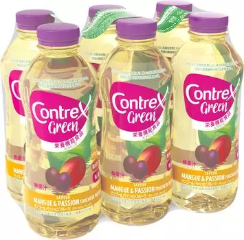 Contrex Green Mango Passion Fruit Green Tea Flavor PET 750ml x 6 bottles &
