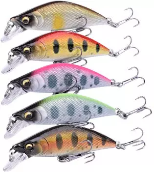 Contyu Mountain Stream Set of Trout Heavy Sinking Minnow 50mm x Color A of Minnows, 5, Lures, 5.3g (50mm/5.3g, (Set 5))