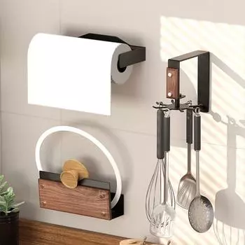 Convenient Aluminum Zinc Zinc Alloy Tissue Holder No Punching Required Roll Paper Holder Cabinet S