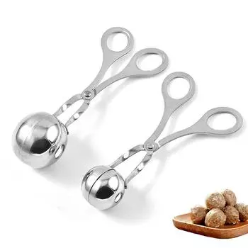 Convenient Kitchen Meatball Maker Stainless Steel Meatball Clip Fish Ball Rice Ball Making Mold Tool Kitchen Accessories S серебряный