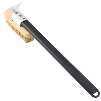 Convenient Pizza Oven Brush with Scraper Easy to Handle Adjustable Length Perfect for Deep Cleaning of Ovens and Grills