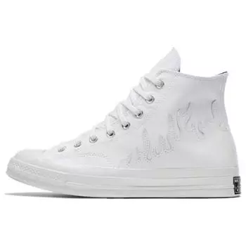 Converse 1970-е Белое пламя Износостойкие Легкие Высокие парусиновые кеды Унисекс Белые 35