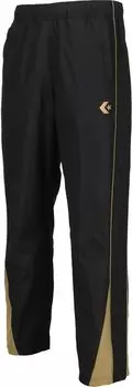 Converse Basketball Long Pants Water S Pants, Warm-up (Buttoned Hem), Repellent, Breathable, CB132551P, Men s, Black/V Gold,