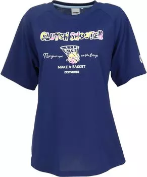 Converse CB351351 Basketball Short Sleeve Girls Print Shirt, T-Shirt, C.Navy