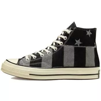 Converse Чак 1970-е Американский флаг Винтаж Универсальные Высокие кеды из парусины Унисекс Черно-серые 35