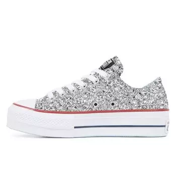 Converse Chiara Ferragni x Chuck Taylor All Star Lift Ox Silver Red Женские кроссовки 563833C