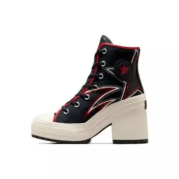 Converse Chuck 70 De Luxe Heel High Moto Женские кроссовки черные университетско-красные Egret A08003C 44.5