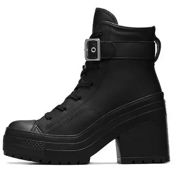 Converse Chuck 70 De Luxe Heel Leather High Buckle - Triple Black Men Sneakers A12208C 36.5