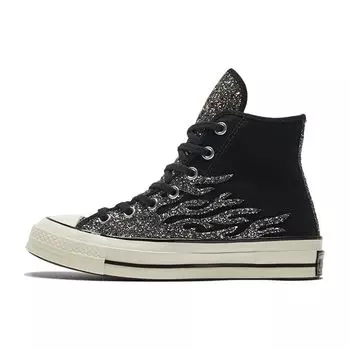 Converse Chuck 70 High Archival Glitter Flame - Женские кроссовки Egret Black 569387C
