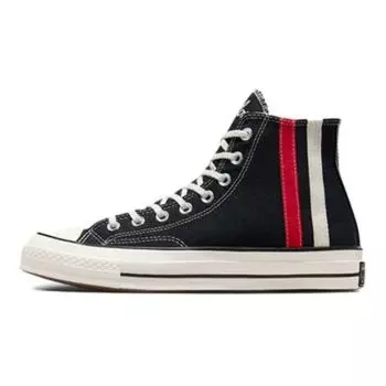 Converse Chuck 70 High Archival Stripes - Кроссовки унисекс черные красные винтажно-белые A07441C 40