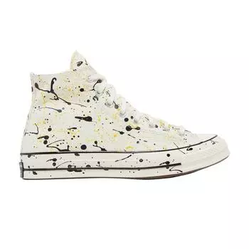 Converse Chuck 70 High Archive Paint Splatter - Кроссовки унисекс Egret Кремово-черные Amarillo A01170C 51.5