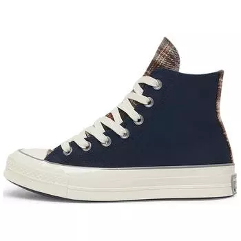 Converse Chuck 70 High Canvas & Plaid - Obsidian женские кроссовки Blue Egret Classic-Grey A12453C 36