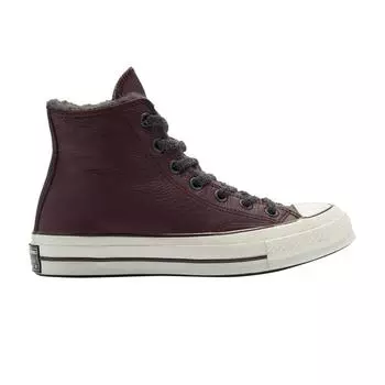 Converse Chuck 70 High Cozy Club - Женские кроссовки Black Currant Коричневые почти черные 569517C