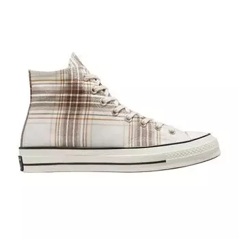 Converse Chuck 70 High Desert Tartan - Кроссовки унисекс Egret Cream Dark-Root Black A03914C 35