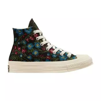 Converse Chuck 70 High Floral Tapestry женские кеды черные, натурально-слоновая кость Egret A11990C 40