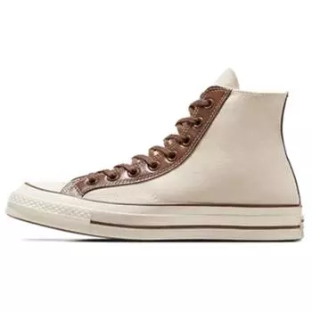 Converse Chuck 70 High Leather Overlays - Natural Ivory Unisex Sneakers Cream Bear-Nap Egret A09450C 36