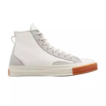 Converse Chuck 70 High Lined Colorblock - Винтажные кроссовки унисекс с белой резинкой кремового цвета Pale-Putty Egret A04409C 35