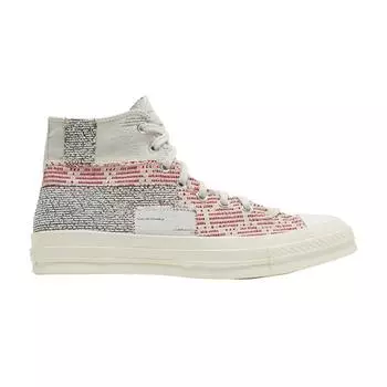 Converse Chuck 70 High Patchwork - Кроссовки унисекс из саржи Кремовые Светло-Серые Egret 170059C 37.5