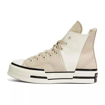 Converse Chuck 70 High Plus Logo Collage - Кроссовки унисекс Beach Stone Brown Egret A02774C 36