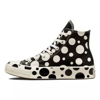 Converse Chuck 70 High в горошек - Черные женские кеды Экрю A01182C 35