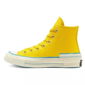 Converse Chuck 70 High Popped Color - Speed Желтые женские кроссовки Парусно-синий Egret 568801C