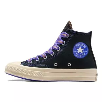 Converse Chuck 70 High Ribbon Laces - Кроссовки унисекс Black Blue Flame Natural-Ivory A07976C 35