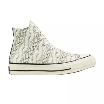 Converse Chuck 70 High Runway Cable — женские кроссовки Egret черные, кремовые 568674C