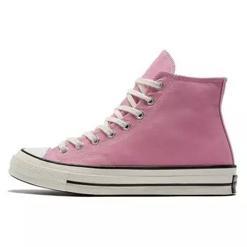 Converse Chuck 70 High Vintage Canvas - Янтарно-розовые кроссовки унисекс Egret Black A03795C 36.5