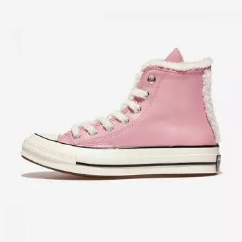 Converse Chuck 70 Кожа Мех Шерпа Лотос Розовый Высокий A12449c Лотос Розовый Эгрет Черный 220