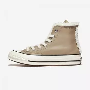 Converse Chuck 70 Leather Fur Sherpa Vintage Cargo High A12450c Vintage Cargo Egret Black 220