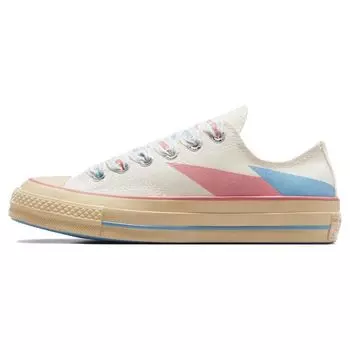 Converse Chuck 70 Low Бежевые Розовые Синие Абстрактные Кроссовки Унисекс Кремовые A07150C