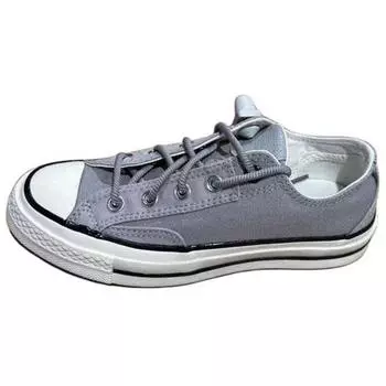 Converse Chuck 70 Low Canvas & Leather - Серые кроссовки унисекс, полностью нейтральные, черные, Egret A08763C 36.5
