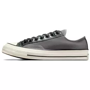 Converse Chuck 70 Low Leather Overlays - Sharkskin Unisex Sneakers Grey Shadow-Woods Egret A09452F 42