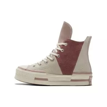 Converse Chuck 70 Plus High Asymmetric - Кроссовки унисекс Stone Mauve Pink Desert-Sand Saddle A01346C 45